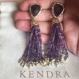 KENDRA SCOTT AMETHYST TASSEL EARRINGS